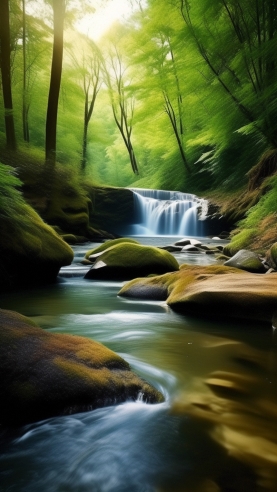 小溪流水风景壁纸