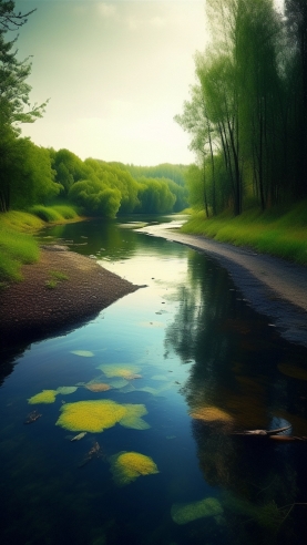 小溪流水风景壁纸