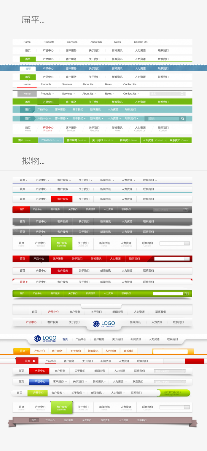 网页导航元素