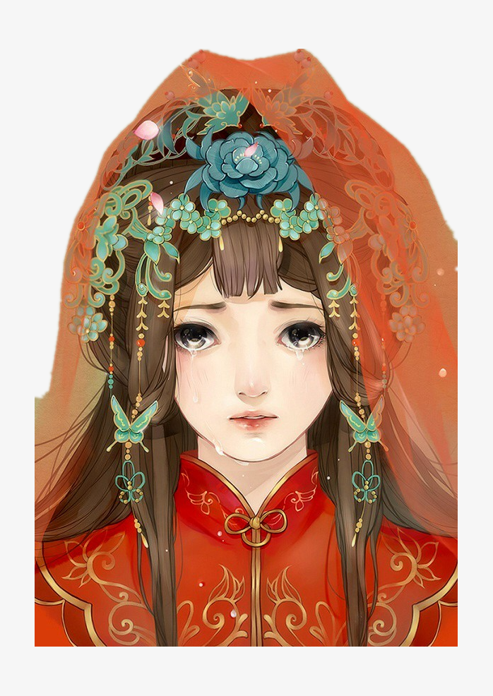 手绘古风美人插画