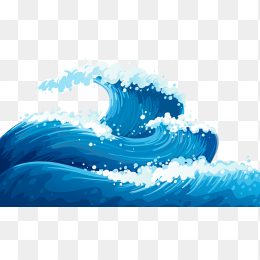手绘，海浪，波浪，大浪