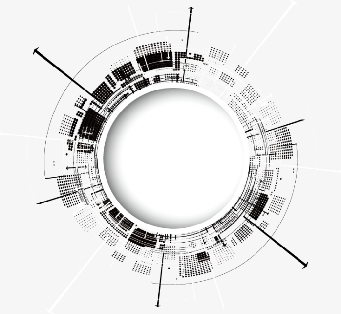 黑白现代圆形