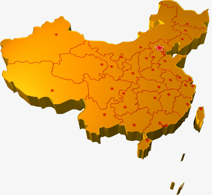 行政划分及省会立体中国地图免抠图png透明背景