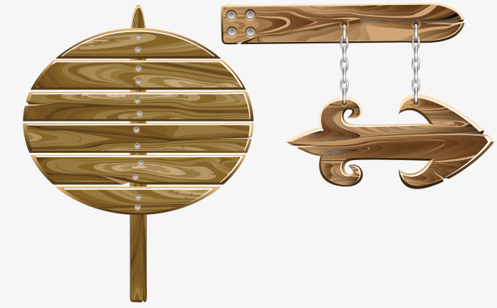 木板箭头挂牌标牌免抠图png透明背景图片