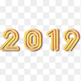 金色2019数字字体猪年新春新年字体免抠图