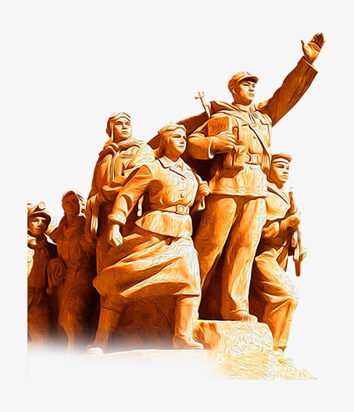 英雄战士雕塑——爱国系列高清免抠图下载