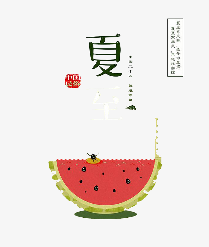 卡通夏天吃西瓜海报