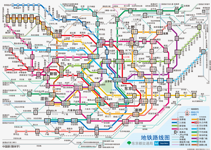 高清日本东京地铁线路图