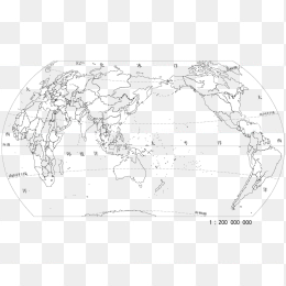 世界地图线条轮阔
