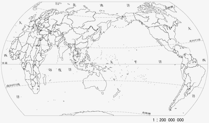 世界地图线条轮阔