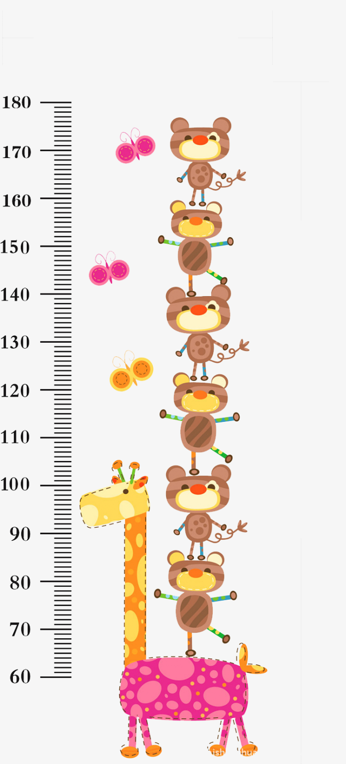 卡通动物身高尺