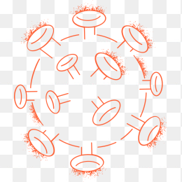 手绘矢量新冠病毒