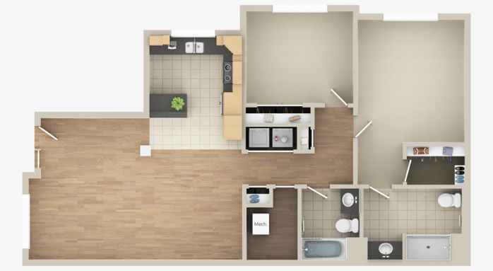 室内设计3D建模户型图