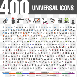 400个常和矢量小图标合集