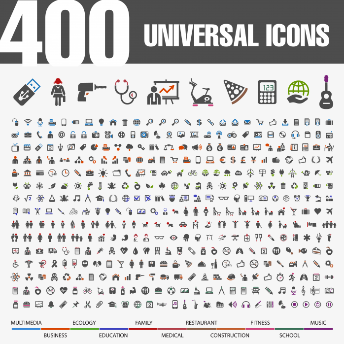 400个常和矢量小图标合集