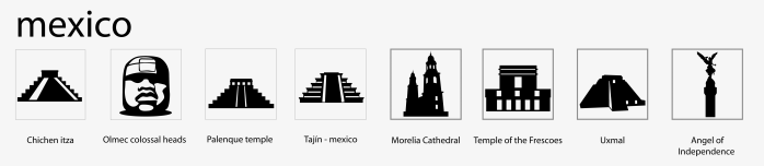 mexico墨西哥著名建筑图标