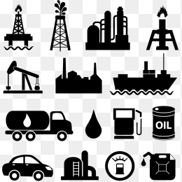石油开采工厂专题图标