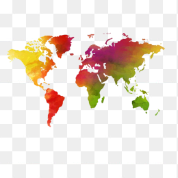彩墨世界地图