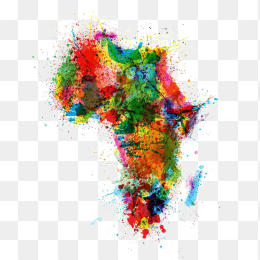 创意水墨非洲地图