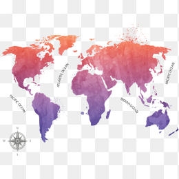彩色几何世界地图