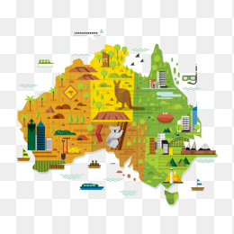 手绘澳大利亚地图