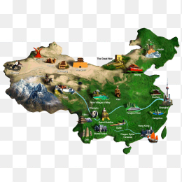立体中国地图