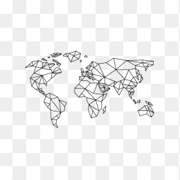 手绘线条世界地图