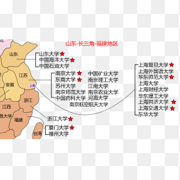 东部地区大学分布地图