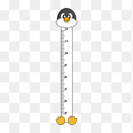 卡通企鹅身高测量尺子