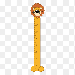 卡通狮子身高测量尺子