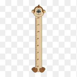 卡通猴子身高测量尺子