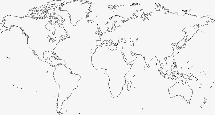 世界地图线条