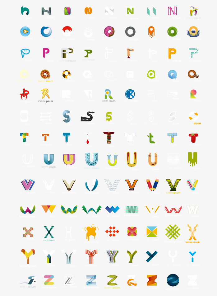 一组创意字母logo设计素材合集