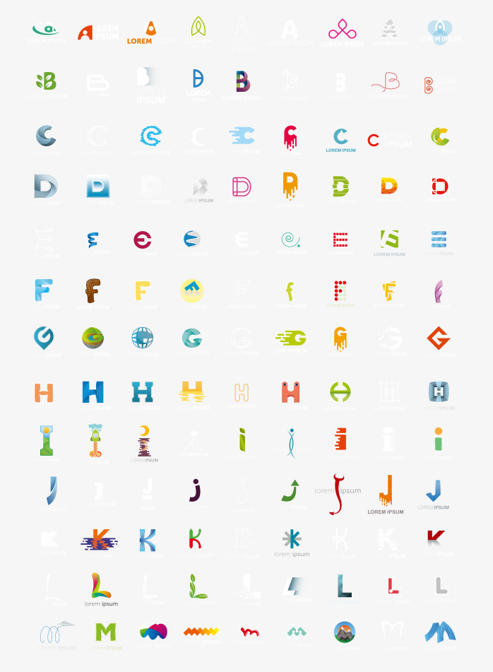 一组创意字母logo设计素材合集