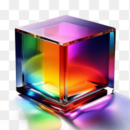 彩色玻璃立方体