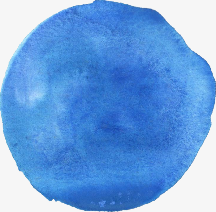 蓝色水彩圆形边框