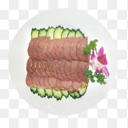 碟子里的牛肉俯视