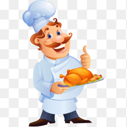 卡通人物厨师烤鸭图形素材免抠图