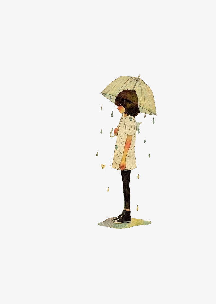 雨中的少女