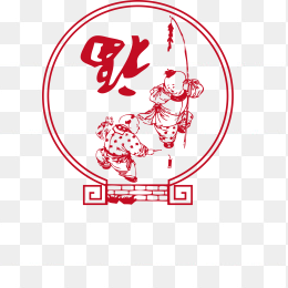 中国风剪纸画