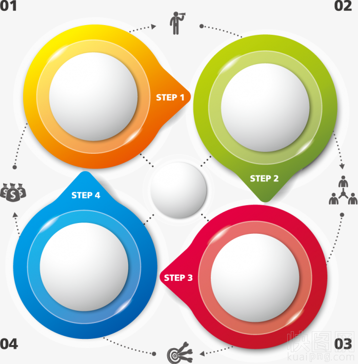 彩色ppt分类png素材