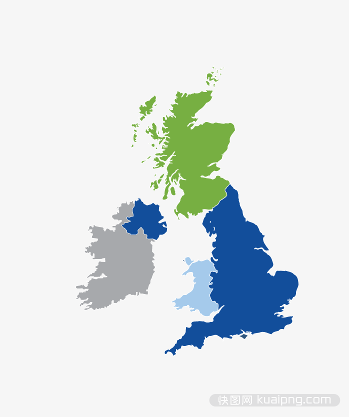 彩色英国地图