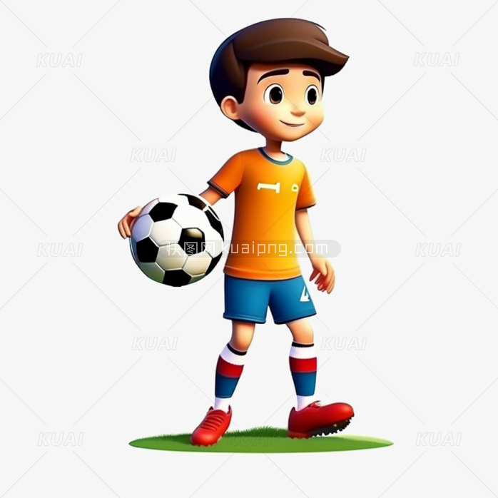 踢足球的小男孩运动员