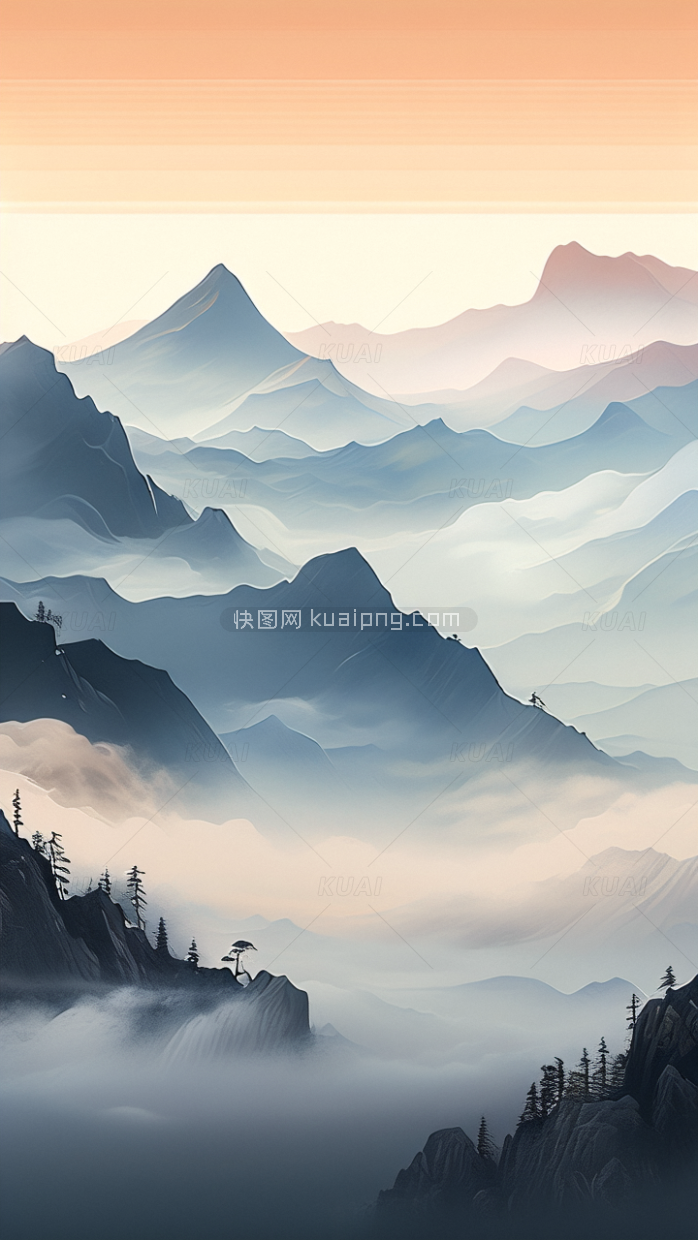 中国风山水画