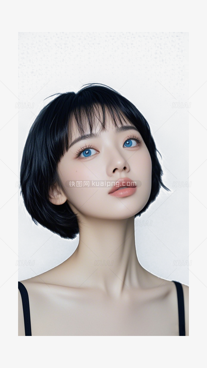 时尚短发美女写真