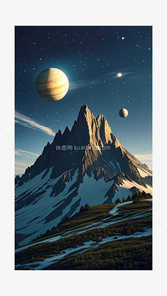 震撼大山星空手机壁纸