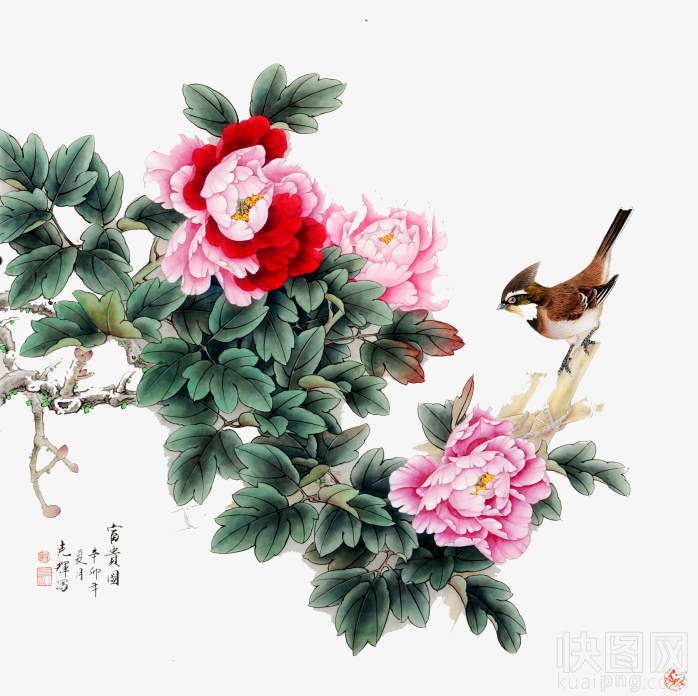 鲜花工笔画